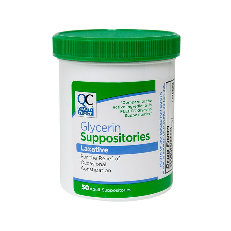 Rite Aid Glycerin Suppositories, Laxative, 2 g, Adult Size - 50 suppositories
