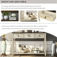 thumbnail image 3 of Narrow Console Table for Entryway, Elegant Solid Wood Buffet Sideboard with 3 Storage Drawers and Long Shelf, Multifunctional Sofa Table Storage Cabinet with Tapered Legs for Bedroom, Beige, 3 of 7