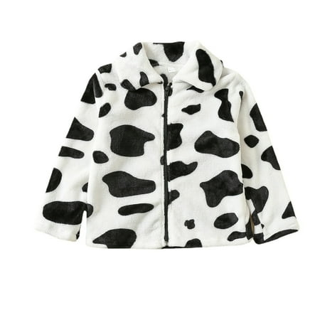 

Hooded Jackets For Boys and Girls Cartoon Cow Printed Turn-Down Collor Long Sleeve Cotton Autumn Patchwork Comfortable Clothes Breathable Lightweight Loose Fitness Coats