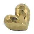 thumbnail image 6 of Decorative Ceramic Heart Sculpture for Home Decor - Ornament for Bathroom, Office, and Living Room Decor - Modern Figurine Accent for Bedroom, Shelf Display, and Coffee Table - 8", Gold & Metallic, 6 of 13