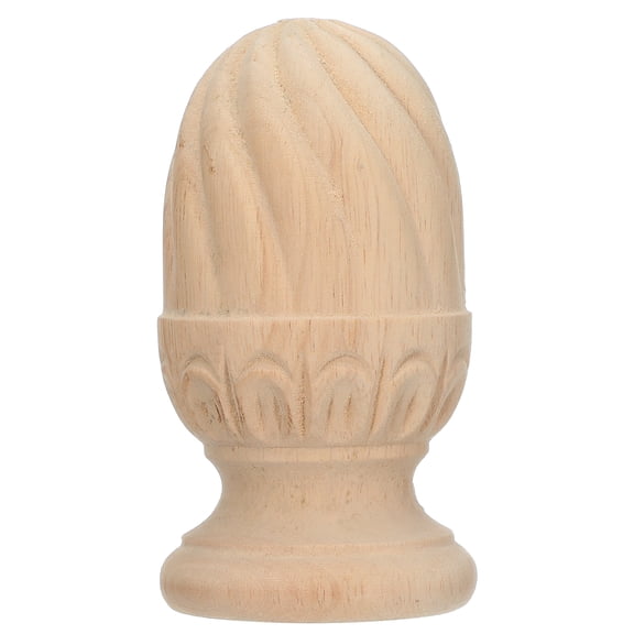 DEEPCRAFF Beige Pineapple Wood Finial Post Cap Elegant Handcarved for Home Decor