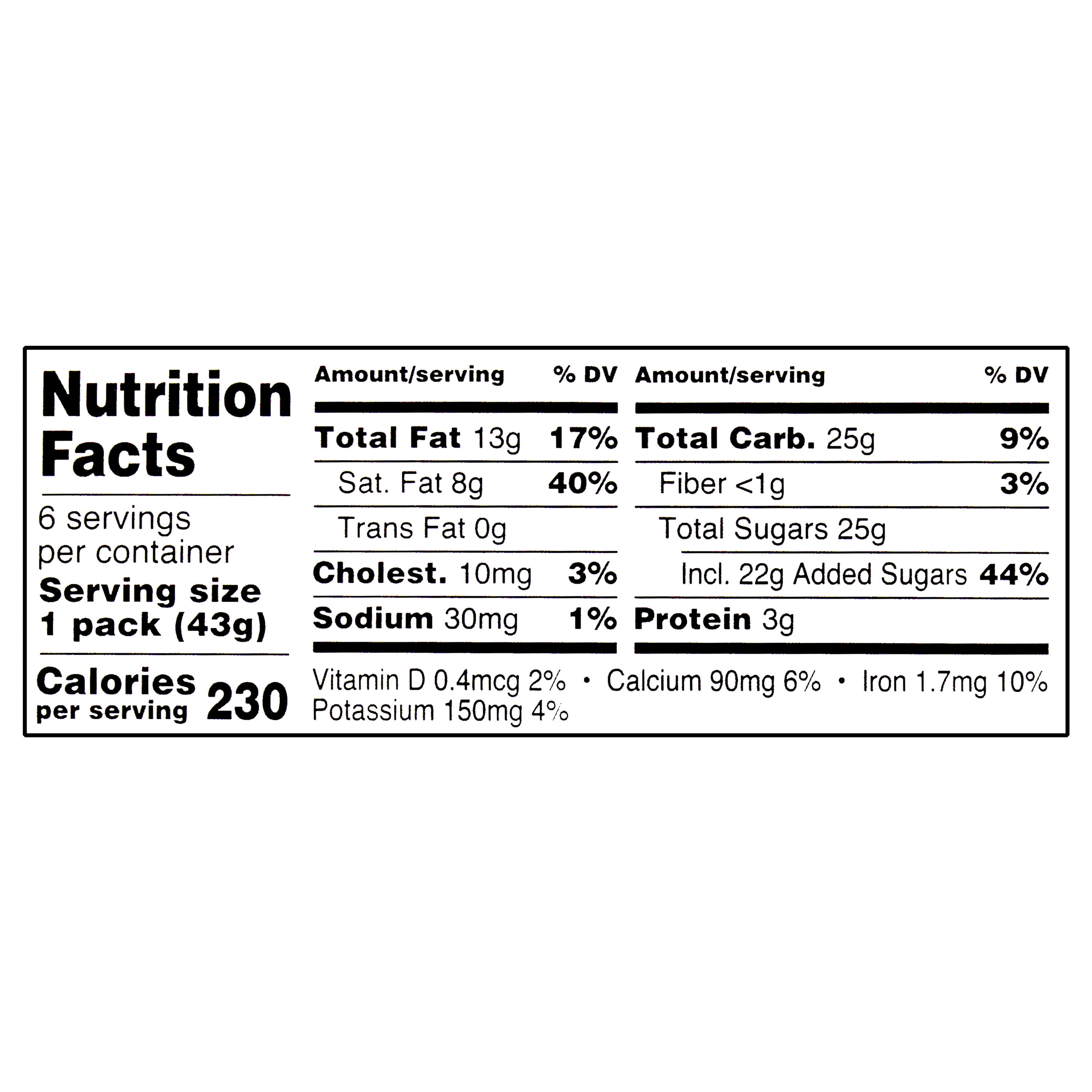 Great Value Milk Chocolate Bars, 1.52 oz, 6 Count