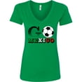 thumbnail image 3 of Inktastic Go, Mexico Soccer, Football Women's V-Neck T-Shirt, 3 of 5