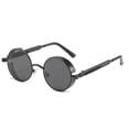 thumbnail image 3 of Gold Metal Retro Round Polarized Sunglasses Vintage Gothic Steampunk Glasses, 3 of 5