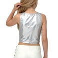 thumbnail image 3 of EGNMCR Round-Neck Tank Top Children's Spring And Summer Solid Color Festival Of Carnival Party Festival Performance Costumes Round Neck T-shirt Top For Kids Children polyester top, 3 of 4