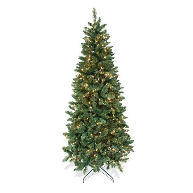 7 ft. Pre-Lit Douglas Fir Christmas Tree with Stand & 200 Lights in Green