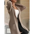 thumbnail image 6 of Fall Long Sleeve Cardigan Sweaters for Women Trendy Winter Open Front Loose Knitted Cardigan with Pockets Camel L, 6 of 8