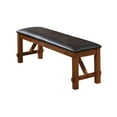 thumbnail image 2 of Benzara Transitional Style Wood and Fabric Upholstery Bench with Padded Seat, Brown, 2 of 5