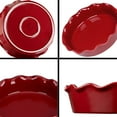 thumbnail image 2 of vancasso Pie Dish Large, Ceramic Oven Dish Deep Pie Pan Pie Plate for Baking, Non-Stick Fluted Flan Dish, 3 Pint Quiche Pan Tart Pie Tin. Big Capacity, Red, 2 of 9