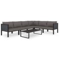 thumbnail image 4 of vidaXL Sectional Sofa with Cushion Poly Rattan Anthracite, 4 of 8