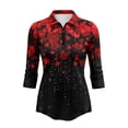 thumbnail image 2 of Uorisanigo Valentine's Day Heart Long Sleeve Golf Polo Shirts for Women Versatile Comfortable 3/4 Roll Sleeve Athletic Polo Workout Tops Fashion Workout Sports Daily Wear with Zipper, 2 of 7
