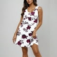 thumbnail image 2 of Vestido Corto de Verano Casual de Moda Impreso Cuello Redondo Bolsillo sin Mangas de las Mujeres, Vestido Casual para Diario, 2 of 9