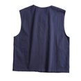 thumbnail image 4 of OSOLU Men's Tank Tops Loose Fit Sleeveless Solid Color Open Front Button Casual Summer Outdoor Activities Classic Seaside Vest, 4 of 5