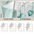 thumbnail image 3 of Turquoise Flowers Kitchen Window Curtains, Swag Curtains Valance for Bedroom Living Room Bathroom, Farmhouse Gradient Floral Plants Rod Pocket Window Treatment Curtain Block Drapes 2 Panels 36"x63", 3 of 9