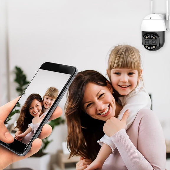 VALSEEL PTZ Security Camera Outdoor with Floodlight 4MP WiFi Cameras for Home Security Digital Surveillance Camera Night Vision Motion Detection IP66