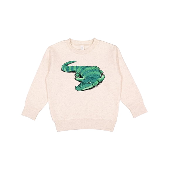 Inktastic Cute Sleepy Alligator Green Alligator Design Toddler Sweatshirt