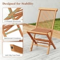 thumbnail image 6 of Gymax Teak Wood Patio Chairs Set of 4 Outdoor Folding Chairs w/ High Back for Dining, 6 of 10