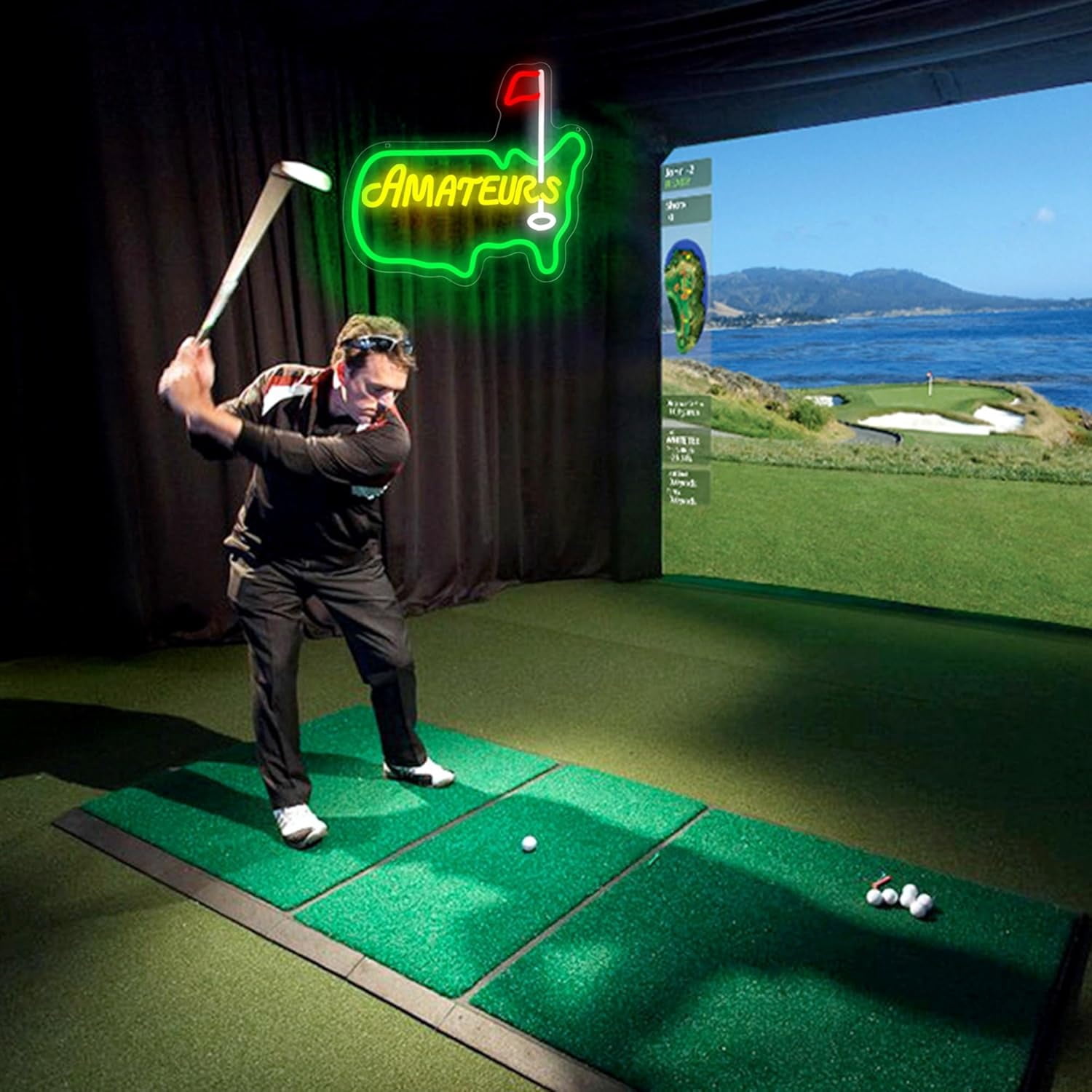 Master Neon Sign for Wall Decor Golf Neon Light for Man Cave Dimmable LED Light Up Sign for Golf Course Gym Club Bedroom Office Park Party Club Decor Birthday Gifts Art Size13.3 * 14.1In(WZCP067)