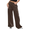 thumbnail image 1 of Timegard Womens Wide Leg Sweatpants Elastic Waist Color Block Casual Loose Workout Trousers Fall Winter, 1 of 7