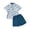 00-White277, variant on Yiyuu Boys Summer Outfits Dinosaur Short Sleeve Button Up Shirt Shorts Set, Sizes 2-7