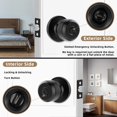 thumbnail image 2 of NEUERMOND 12 Pack Privacy Door Knob Matte Black Interior Passage Door Lock Keyless Round Lockset for Bedroom, Bathroom, Garage, Hardware & Instruction Included (DKDL0826) C106, 2 of 3