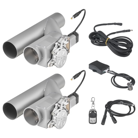 VEVOR Electric Exhaust Cutout, 2.5 Inch 2PCS Universal Stainless Steel Exhaust Valve Kit with One Controller Remote Kit, Cut Out Valve, Y Pipe, Remote Control, Fits Trucks, Sedans, Sports Cars, SUVs