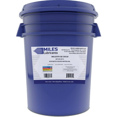(6 Pack) Milesyn SB 5W30 API GF-5/SN, Synthetic Blend Motor Oil, 5-Gallon