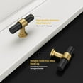 thumbnail image 3 of goldenwarm 10 Pack Gold Cabinet Knobs Brushed Brass Drawer Knobs Gold Dresser Hardware - LS201GD Single Hole Handles for Kitchen Cupboard Doors Closet Hardware 2in Overall Length, 3 of 10