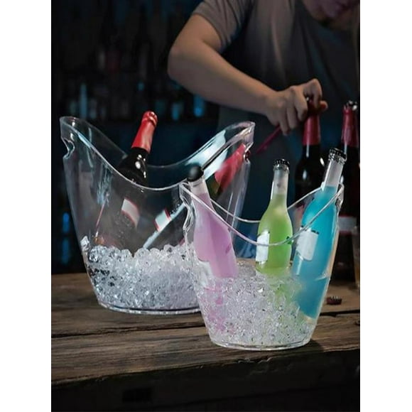 Diceymbol Plastic 4 Liter Champagne Bucket Oval Single Wine Beer Ice Bucket Ice Pellet Bucket High-Value Champagne Bucket