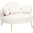 thumbnail image 5 of 43" W Large Accent Chairs with Storage Ottoman, Modern Upholstered Living Room Armchair with 3 Pillows, Comfy Lounge Barrel Chair for Bedroom/Living Room, Corduroy (Beige), 5 of 7