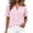 Hot Pink, variant on Kezqiaxn Womens Plus Size Tops Striped Short Sleeved V-Neck Button Down Shirts Business Work Blouse Summer Clothes