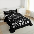 thumbnail image 3 of Castle Fairy Video Game Boy 3 Pieces Queen Comforter Set,Black White Gamepads Ultra Soft Bedding Sets,Polka Dots Bedding Comforter Set Breathable,Breathable Home Decor,Reversible, 3 of 8