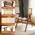 thumbnail image 2 of Bamboo Folding Chairs With Woven Rattan Backrest & Seat Rubber Bamboo Frame | Walnut Color, 2 of 8