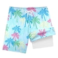 thumbnail image 4 of Boys Swim Trunks with Compression Liner Kids Stretch Quick Dry Swimming Shorts, 4 of 4