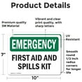 thumbnail image 2 of (2 Pack) First Aid And Spills Kit OSHA Emergency Sign 10 Inch X 7 Inch Vinyl Label Decal Sticker Weather Resistant, UV Protected for Workplace, Business, and Construction Site, Made in, 2 of 7