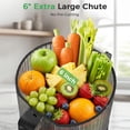 thumbnail image 3 of OSTBA Cold Press Juicer Machine, 6" Extra Large Feed Chute for Whole Fruits, 600W Slow Masticating Juicer, 3-in-1 for Fresh Juice, Sorbet & Nut Milk, Easy Clean Stainless Steel, 3 of 9