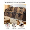thumbnail image 4 of Rustic Wooden Door Couch Cover Sofa Covers 3 Cushion Sectional Couch, Brown Black Farmhouse Country Vintage Washable Sofa Covers Slipcover Sectional Sofa Cover, Furniture Protector 71"x150", 4 of 9