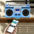 Portable Bluetooth Boombox AM/FM Radio Cassette Player Recorder, VU ...