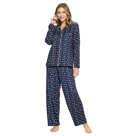 

Casual Nights Women s Long Sleeve Rayon Button Down Pajama Set