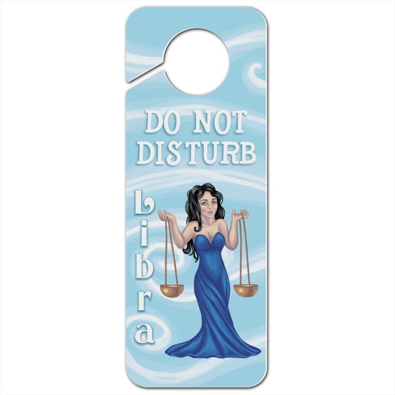 Libra Scales Zodiac Horoscope Plastic Door Knob Hanger Sign