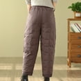 thumbnail image 4 of REALiKUN Women's Padded Quilted Thermal Trousers Thick Winter Outdoor Lantern Pants Chunky Warm Ski Snow Pants, 4 of 8