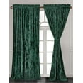 thumbnail image 2 of Chezmoi Collection Lux Forest Green Crushed Velvet Curtains 2 Panel Set, Room Darkening Luxury Distressed Velvet Rod Pocket Window Drapes for Living Room Bedroom 50" W x 72" L, 2 of 9