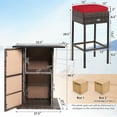 thumbnail image 2 of Gymax 5PCS Patio Bar Set Rattan Bar Furniture Set w/ Table & 4 Cushioned Stools Red, 2 of 10