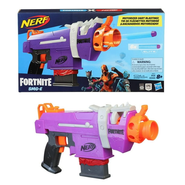 Nerf Fortnite SMG-E Blaster -- Motorized Dart Blasting -- 6-Dart