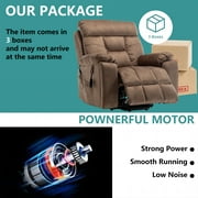 26 Inch Wide Seat Recliner Chair for Adults and Elderly, UHOMEPRO Oversized Power Lift Recliner Chair with Heat and Massage, Overstuffed Headrest, 350 lb Capacity, Brown