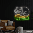 thumbnail image 2 of Craftnamesign Cat Book Neon Sign, Reading Room Decor, Library LED Sign, 2 of 4