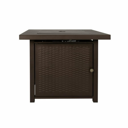 Fire Sense - Waitling Square Gas Fire Pit - Mocha