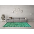 thumbnail image 3 of Ahgly Company Machine Washable Indoor Rectangle Abstract Turquoise Blue Modern Area Rugs, 4' x 6', 3 of 4
