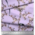 thumbnail image 2 of Soimoi Purple Rayon Fabric Floral & Paradise Whydah Bird Fabric Prints By Yard 58 Inch Wide, 2 of 3
