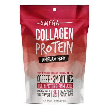 Omega Collagen Protein Powder for Coffee - Unflavored - Great addition to Coffee, Smoothies, or Shakes (12